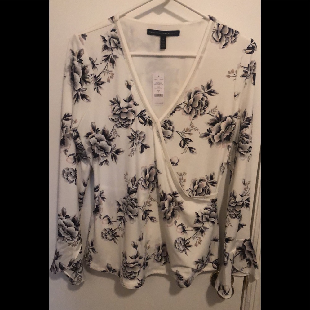 NWT White House Black Market faux wrap knit top